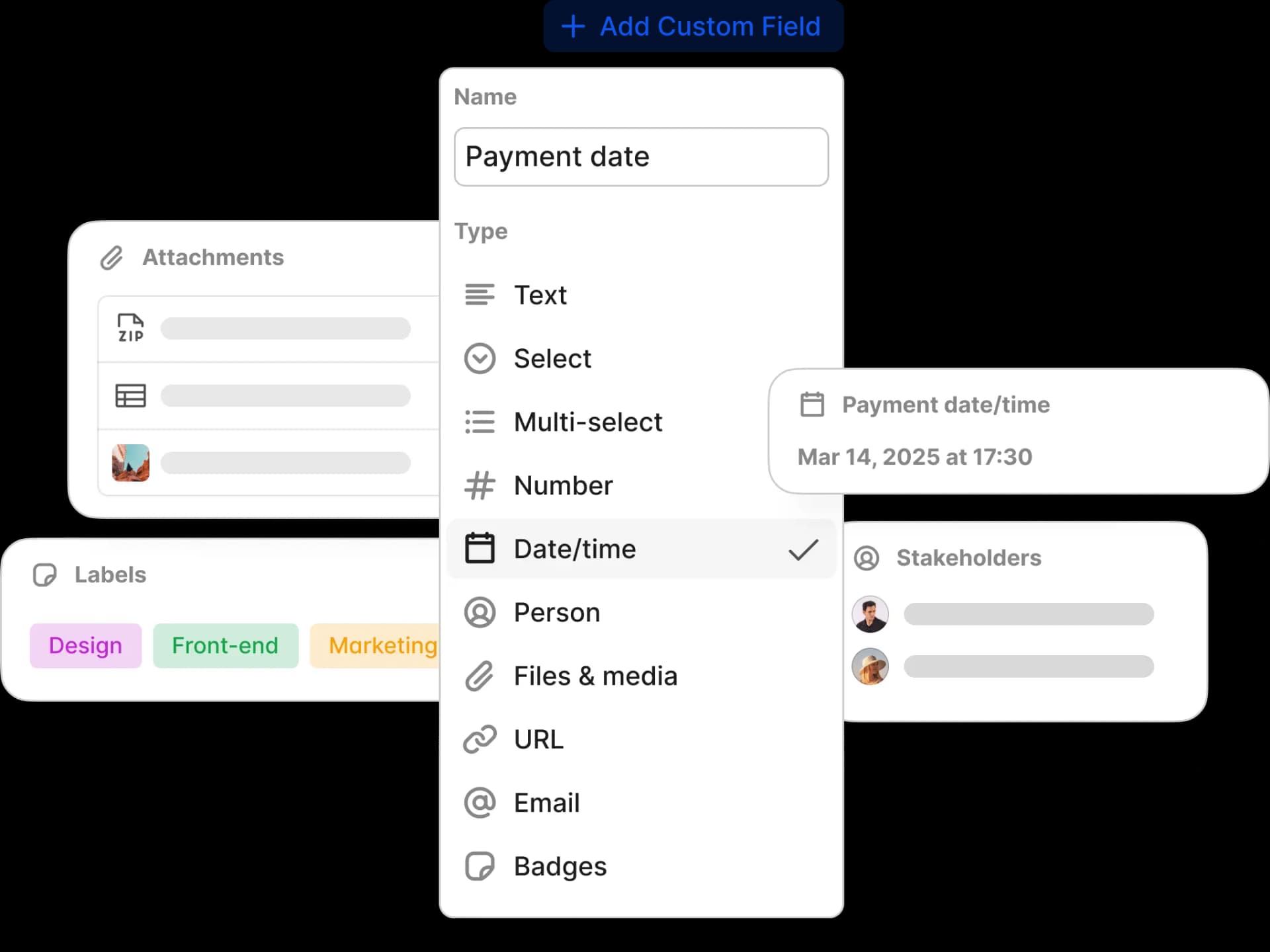 Custom your workflow with fields and statuses